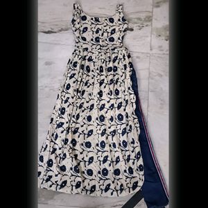 Highwaist Stripped Jeans With Straight Cut Kurti