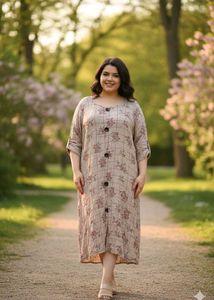 Floral Print Button-Down Dress