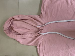 Shein Pink Cropped Hoodie with Detachable Sleeves
