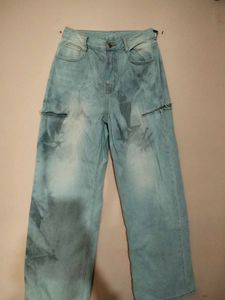 Unique Tie-Dye Wide Leg Jeans