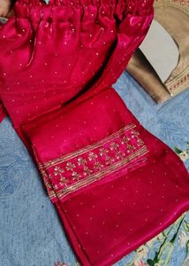 Vibrant Pink Embroidered Kurta Set with Dupatta