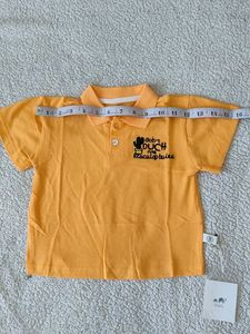 Cute Orange Polo Shirt with Cactus Design