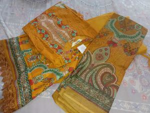 Mustard Printed Pakistani Kurti Set