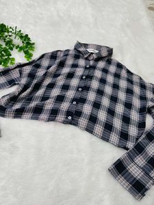 Women's Plaid Cropped Shirt