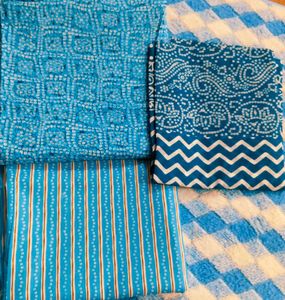 Blue Bandhani Print Kurta Set