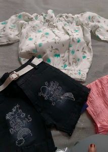 New Cute Pink Pleated Skirt and Top Set