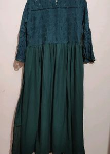 Mehandi Green Plus Size Lace Kurti 36 Bust