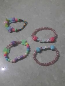 Set of 2 Beaded Bracelets customized names