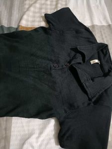 black Collared Crop Top
