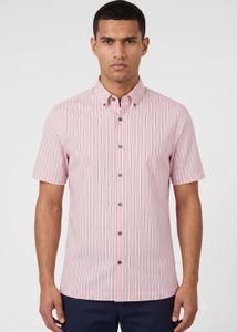 PAUL SMIT STRIPED SHORT-SLEEVE COTTON SHIR