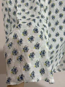 floral white kurta style shirt