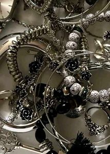Black &amp; Silver Jewellery Jar