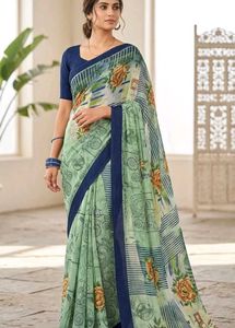 Elegant Floral Print Saree
