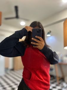 Raglan Red & Navy Pullover Sweatshirt