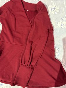 Elegant Red Peplum unused  Top