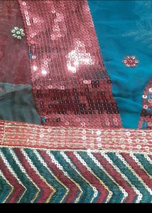 Party Wear Saree.Belive Me Its Too Preety, I Dont Wear Sarees So M Selling.Beautiful Sequence Pattern.colour Is Dark Green ,not Blue