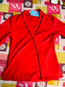 Red Kimono Style Top