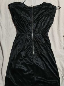 Sleek Black Satin Mini Dress