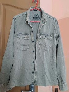 unisex denim  Long Sleeve Shirt