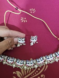 Ethnic Kundan Necklace &amp; Earring Set