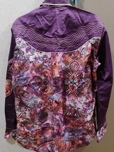 Purple Floral Long Sleeve Shirt