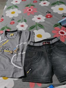 Buy 1get 1free Boys T-shirt & Denim Shorts Set