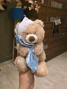 Cute Teddy Bear with Blue Scarf