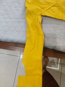 Vibrant Yellow Ethnic kurta with Beautiful patch w