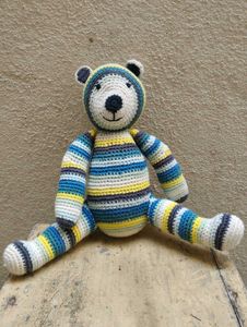 Handmade Striped Crochet Teddy Bear💥