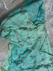 Beautiful Mint Green ombre fabric with Gold