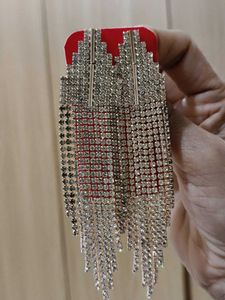 Rhinestone Fringe Earrings