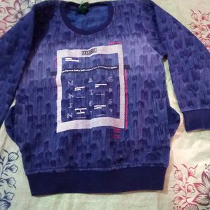 Blue Graphic Print Long Sleeve Top