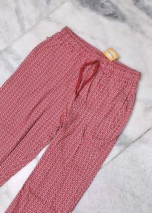 Chic Red Printed Pants