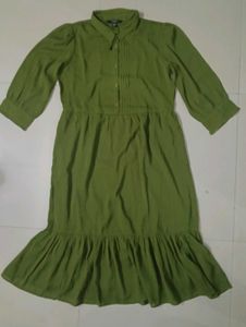 Stylish Olive Green Midi Dress