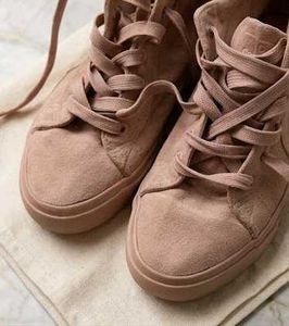 Stylish Pink Suede High-Top Sneakers