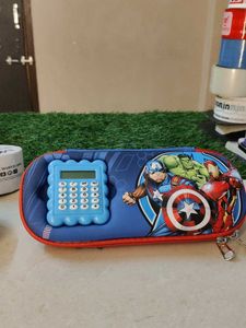 Cute Teddy &amp; Marvel Pencil Cases with Calculators