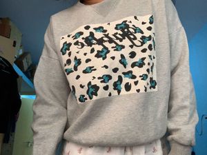 Grey Leopard Print Sweatshirt