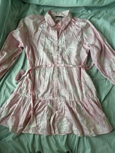 Pink Floral Button-Up Tunic