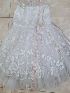 white sequined long frock