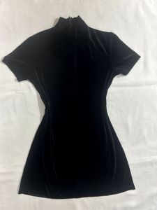 Black Velvet Mini Dress