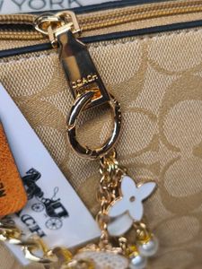 Coach khaki Chain shoulder bag with charm