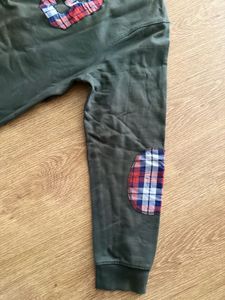 Men's Green Plaid Patch Sweatshirt