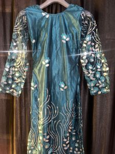 Elegant Embroidered Teal Ethnic kuralta set