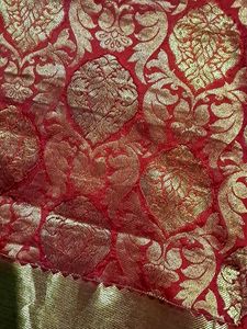 Red &amp; Gold Brocade Silk Saree