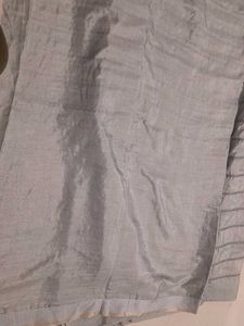Silver Mirror  Saree