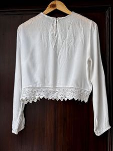 Elegant White Lace Vero Moda Crop Top
