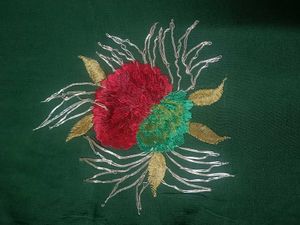 Elegant Green Embroidered pure Georgette Saree