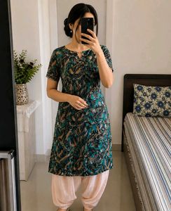 Multy color print kurta and salwar suit set