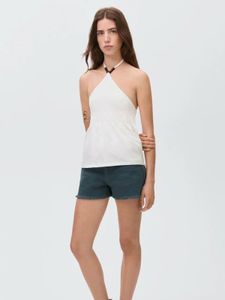 MANGO Bead detailed smocked backless top | Size S