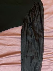 Chic Black Top with Sheer Sleeves